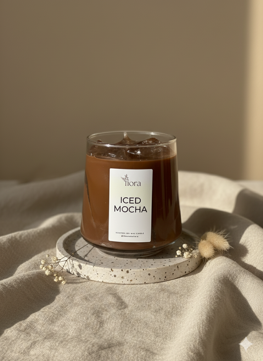 Studio Fiora Iced Mocha kahve görünümlü el yapımı soya mum
