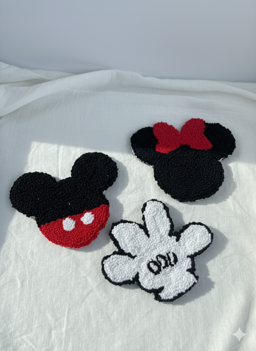 3'lü Mickey Mouse Bardak Altlığı