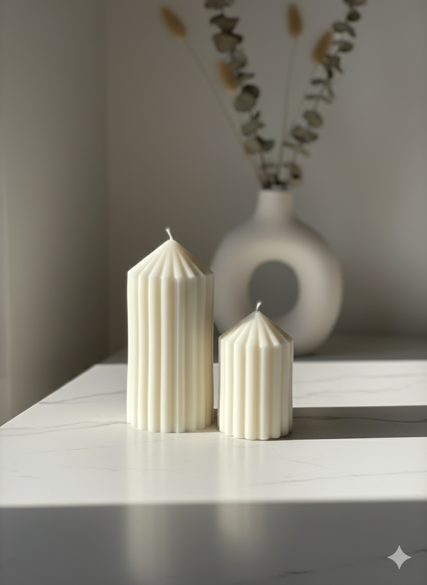 Advento 2'li Kalın Pillar Mum Seti