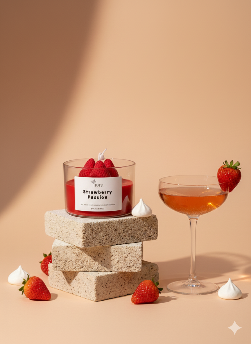 Studio Fiora Strawberry Passion - Dekoratif Mum