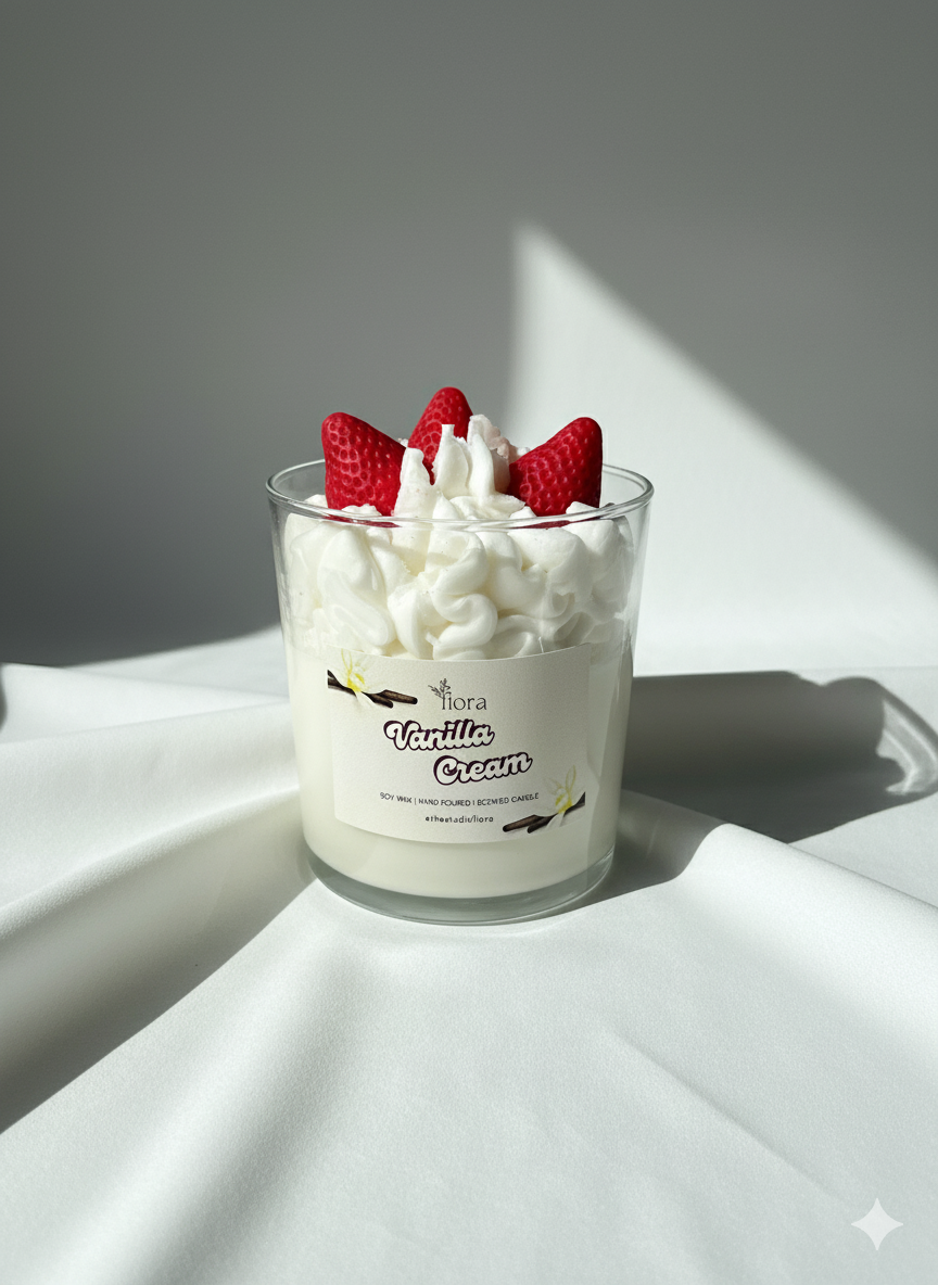 Studio Fiora Vanilla Cream - Dekoratif Mum