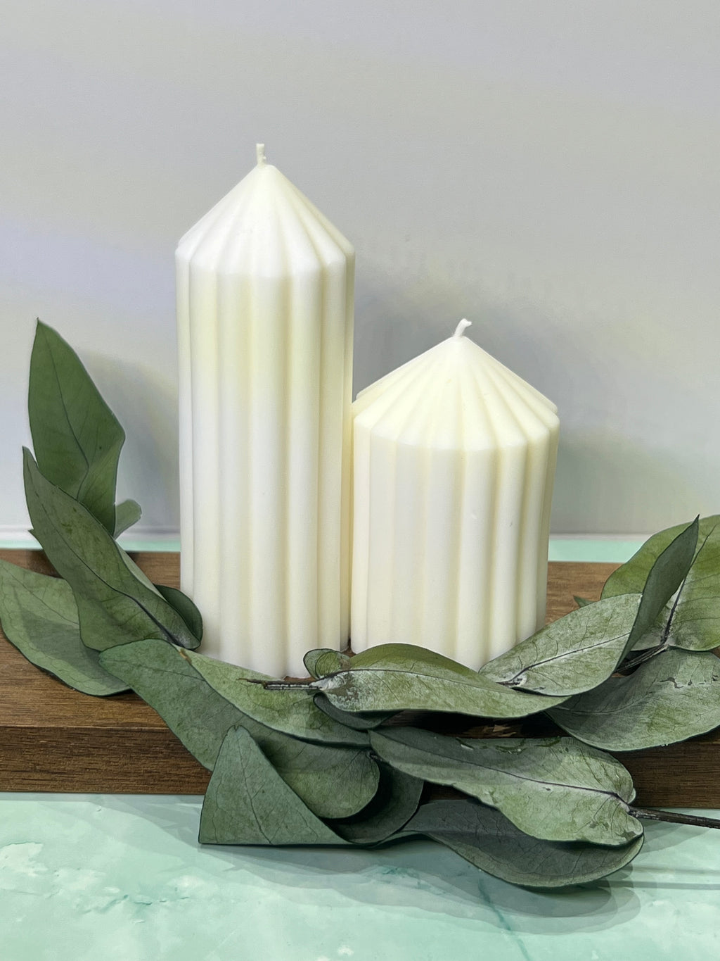 Advento 2'li İnce Pillar Mum Seti