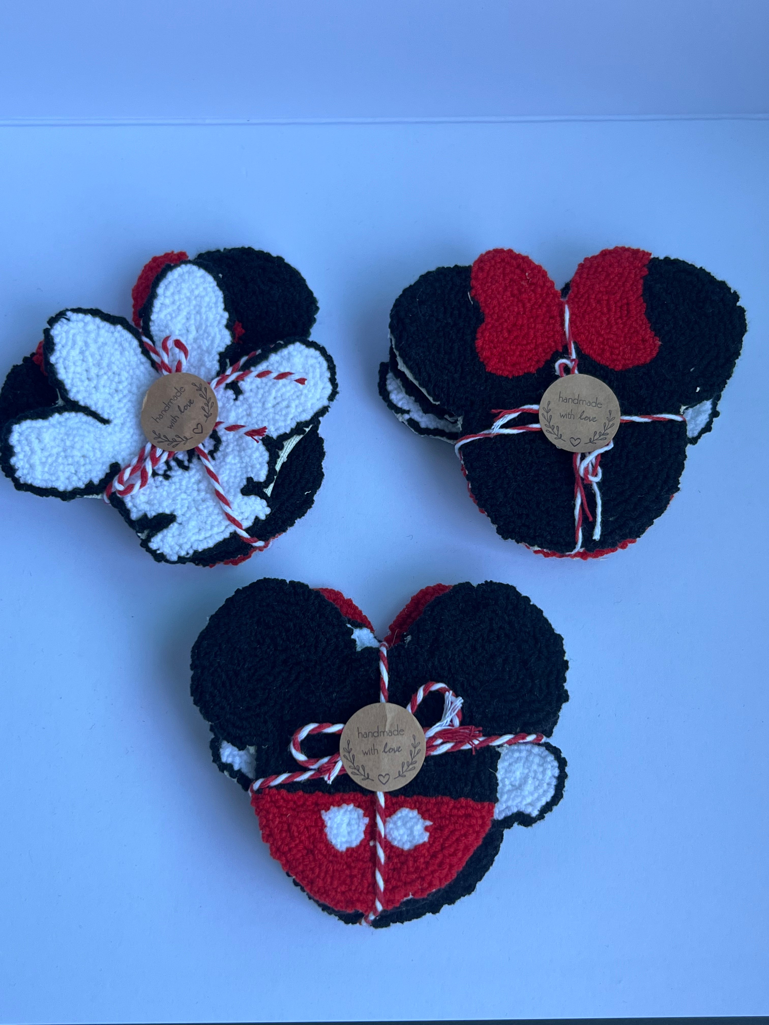 3'lü Mickey Mouse Bardak Altlığı