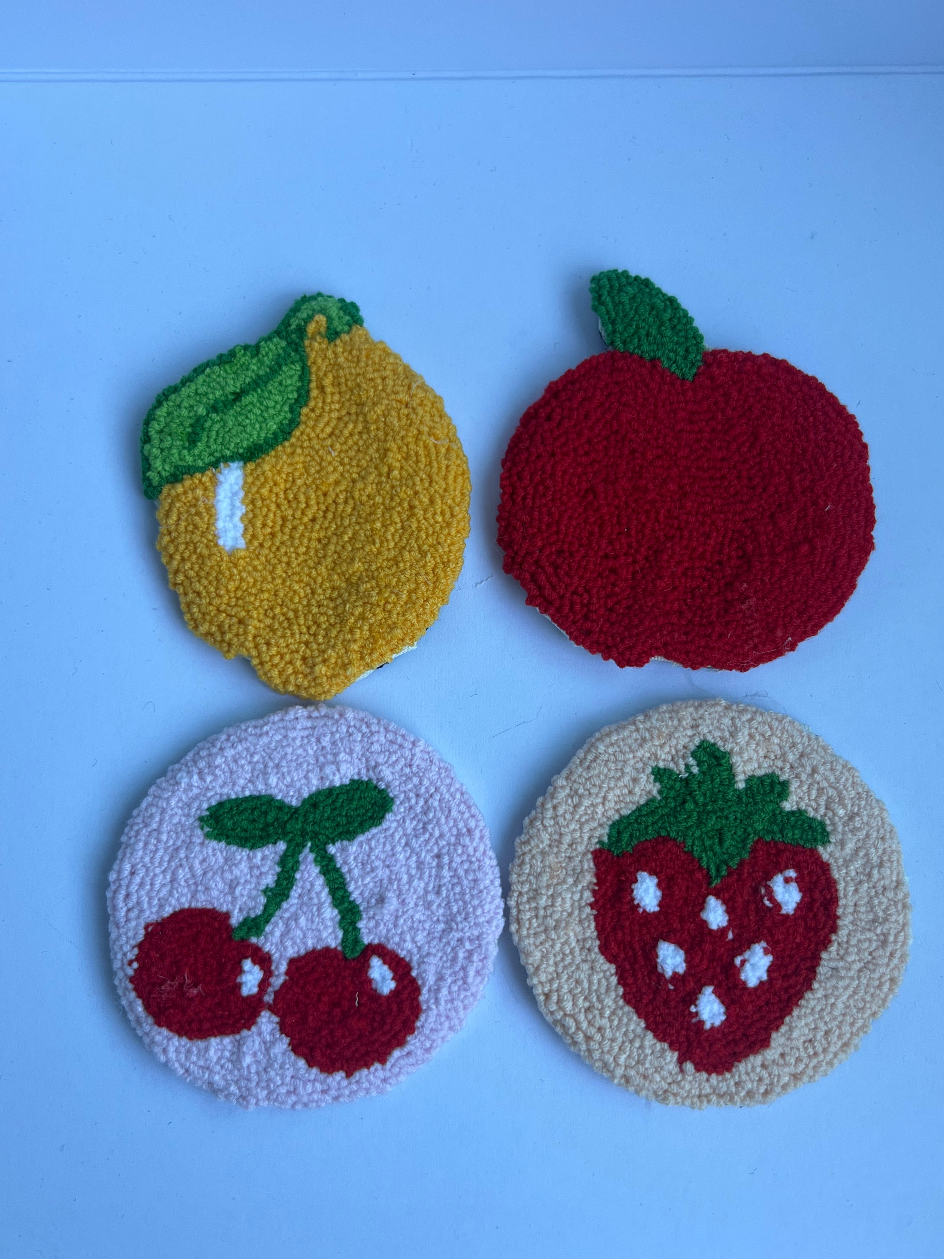 4'lü Meyveli Punch Bardak Altlığı